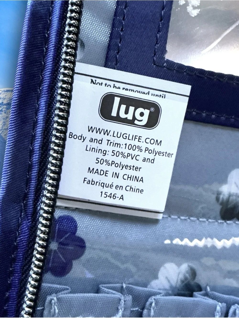 NWOT Lug Sleeper XL Shibori Blue Pattern Cosmetic Brush Holder Travel Full Zip